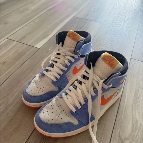 Nike High-Top Sneakers Blue Orange White - Picture 2 of 7
